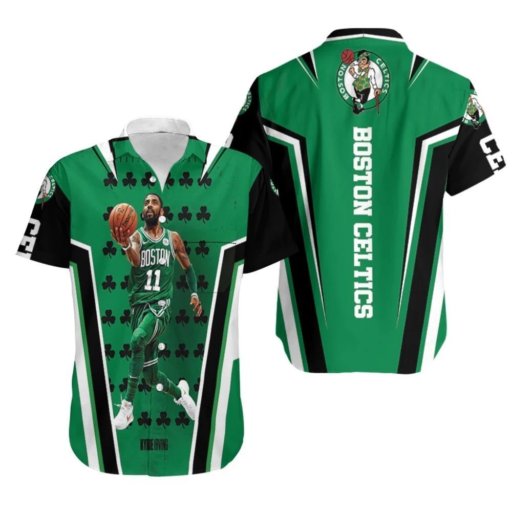 Boston Celtics Kyrie Irving 11 Shamrock Hawaiian Shirt Combo Beach Aloha Shirt for Men Women