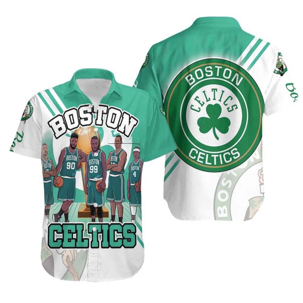Boston Celtics World Champions Artwork Hawaiian Shirt Aloha Shirt for Men Women