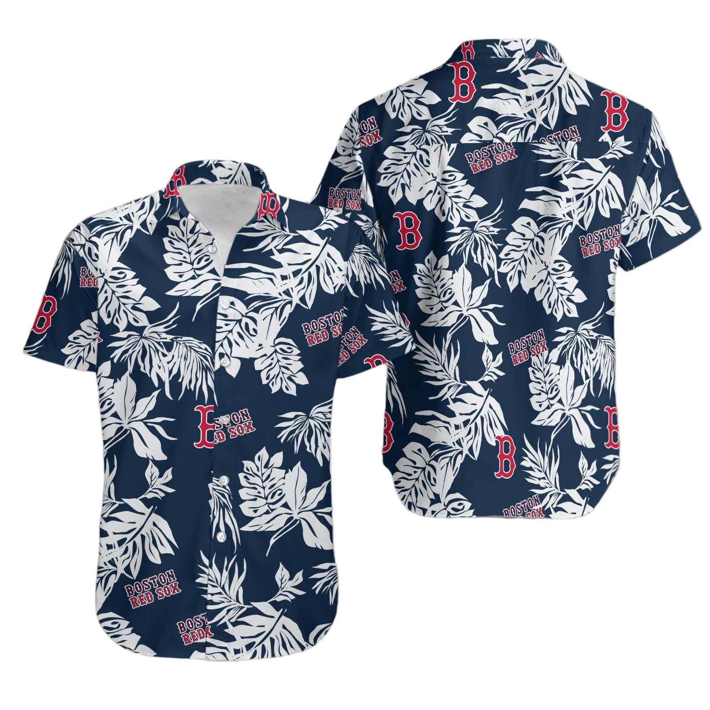 Boston Red Sox Tropical Flower Short Sleeve Hawaiian Aloha Hawaiian Shirt Aloha Shirt for Men Womens Aloha Hawaiian Shirt Aloha Shirt for Men Womens