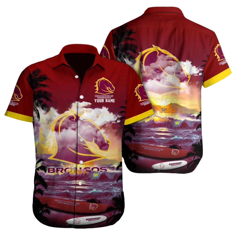 Brisbane Broncos NRL Custom Hawaii Shirt  for Men Women Gift for Fans