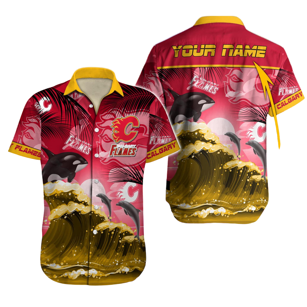Calgary Flames NHL Hawaiian Shirt Custom Hawaii Shirt for Men Women Gift for Fans