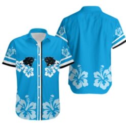 Carolina Panthers Hibiscus Flower Hawaiian Shirt Aloha Shirt for Men Women