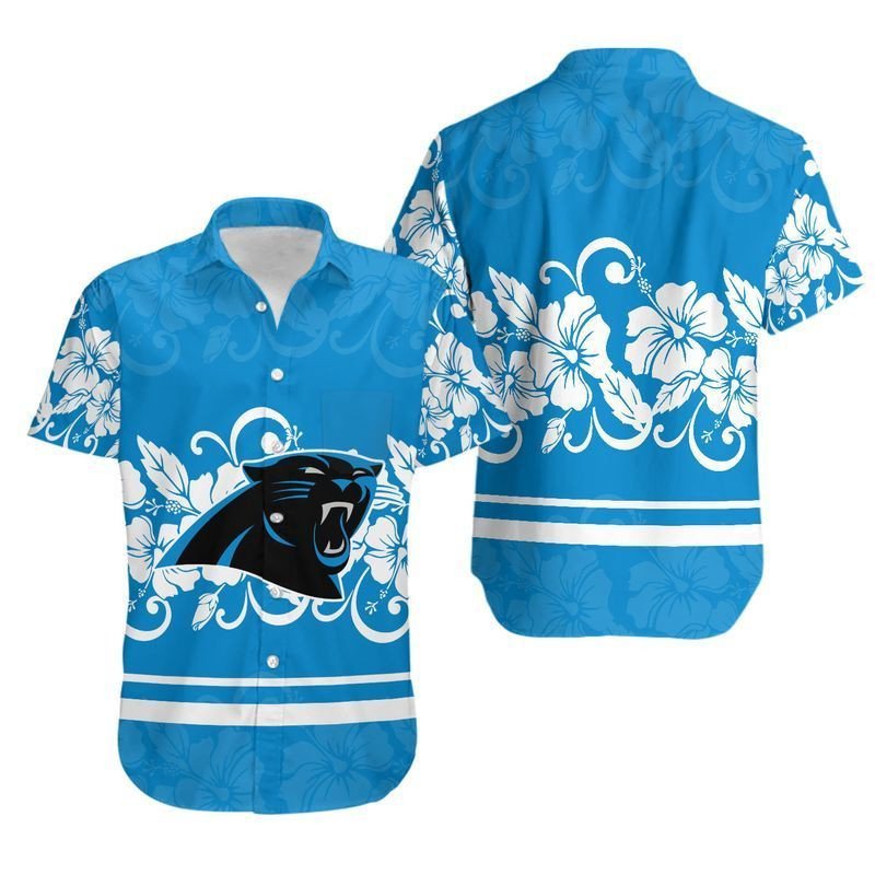 Carolina Panthers Hibiscus Flowers Hawaiian Shirt Aloha Shirt for Men Women