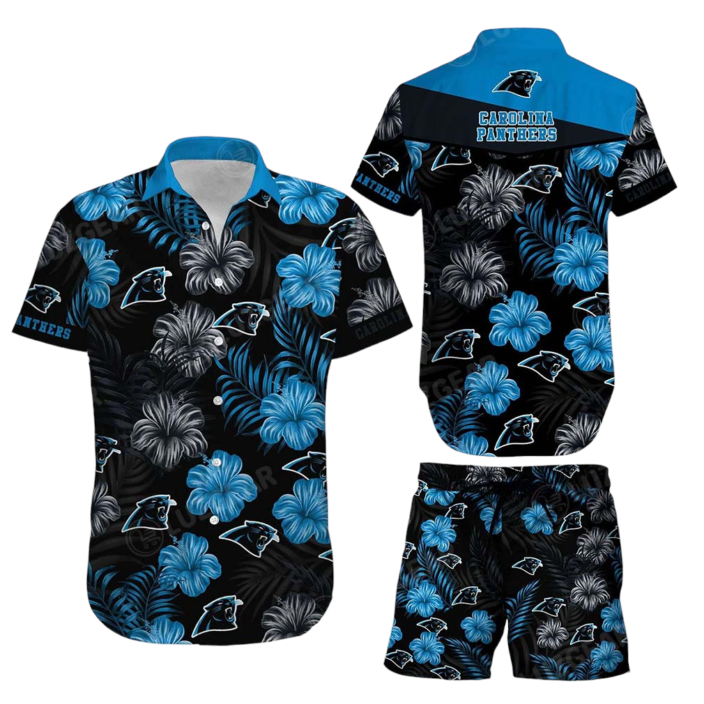 Carolina Panthers NFL Football Hawaiian Shirt Short Summer With Flower Graphic Retro Sunset Hawaii