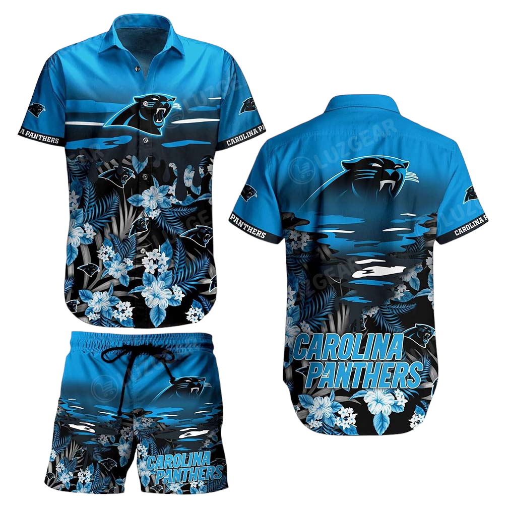 Carolina Panthers NFL Hawaiian Shirt And Short Tropical Pattern Beach Shirt New Gift For Best Fan