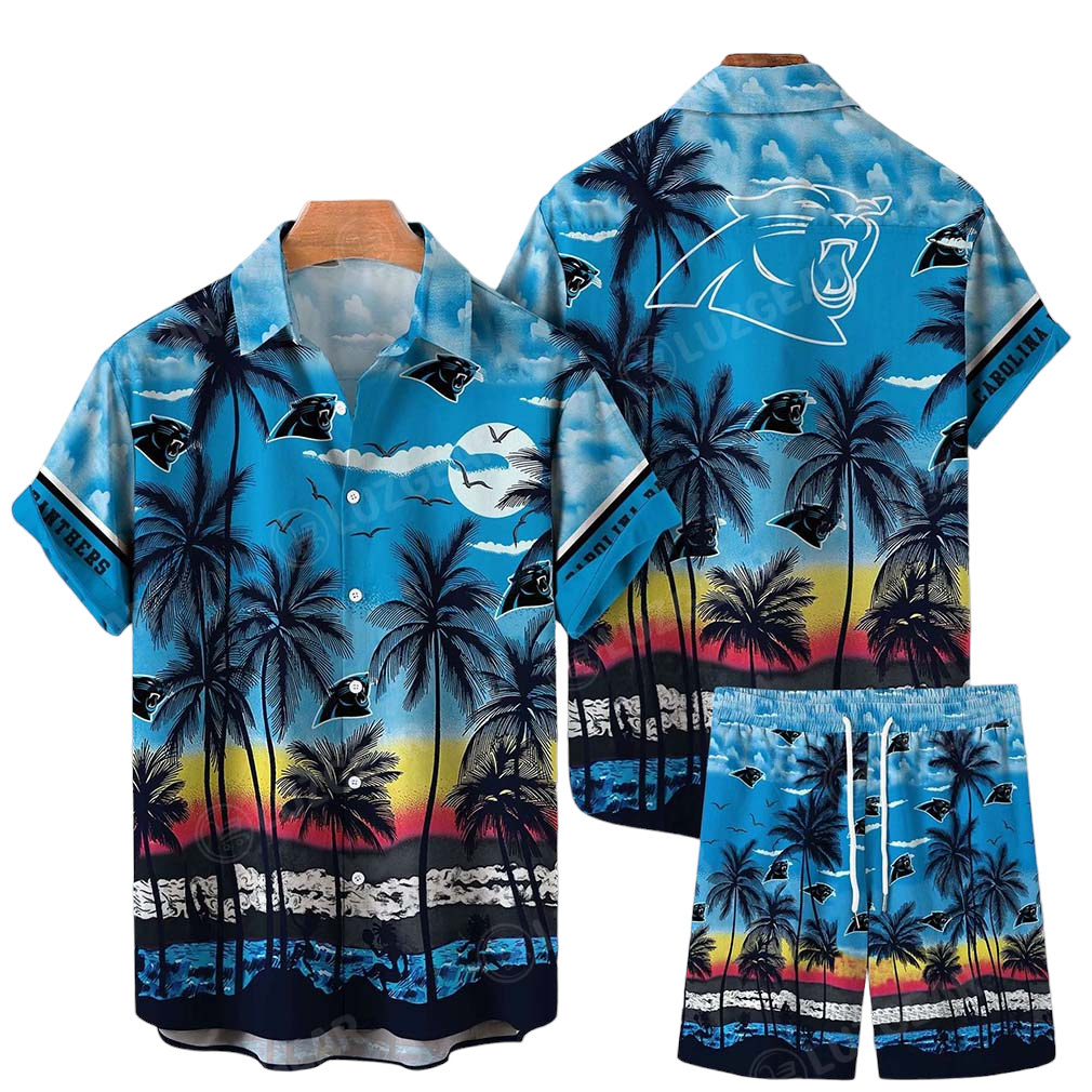 Carolina Panthers NFL Hawaiian Shirt And Short Tropical Pattern This Summer Shirt New Gift For Best Fan