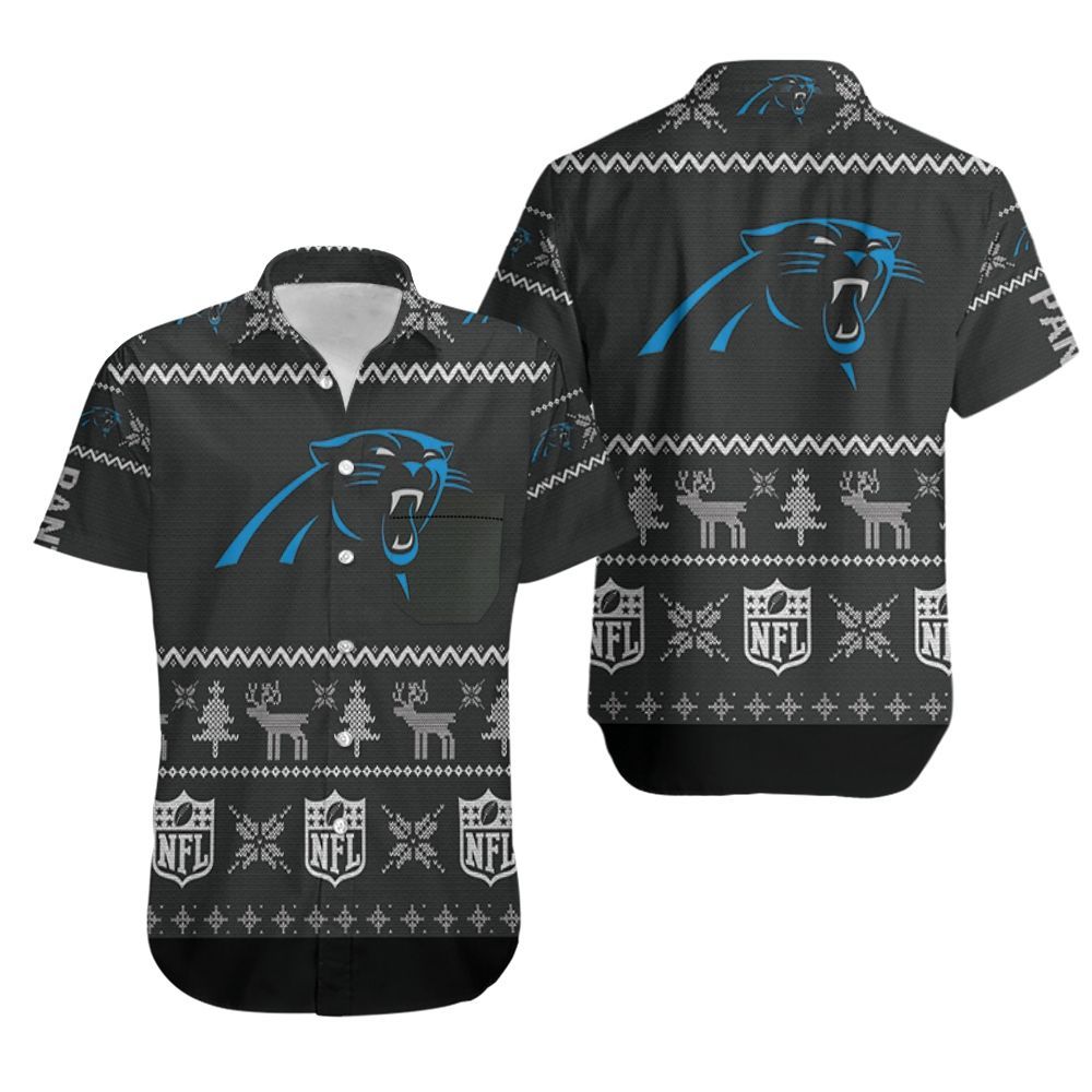 Carolina Panthers Ugly Sweatshirt Christmas 3D Hawaiian Shirt Aloha Shirt for Men Women