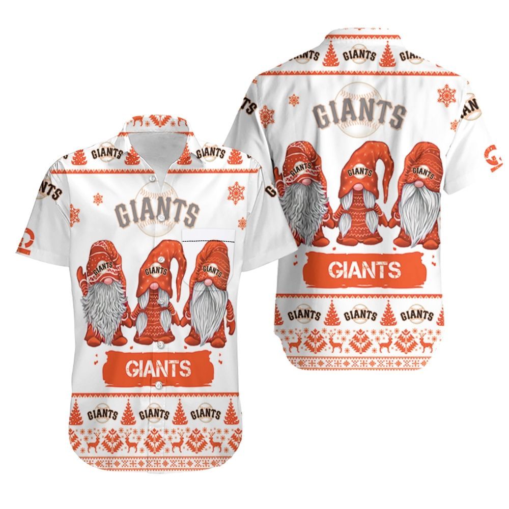 Christmas Gnomes San Francisco Giants Ugly Sweatshirt Christmas 3D Hawaiian Shirt Aloha Shirt for Men Women