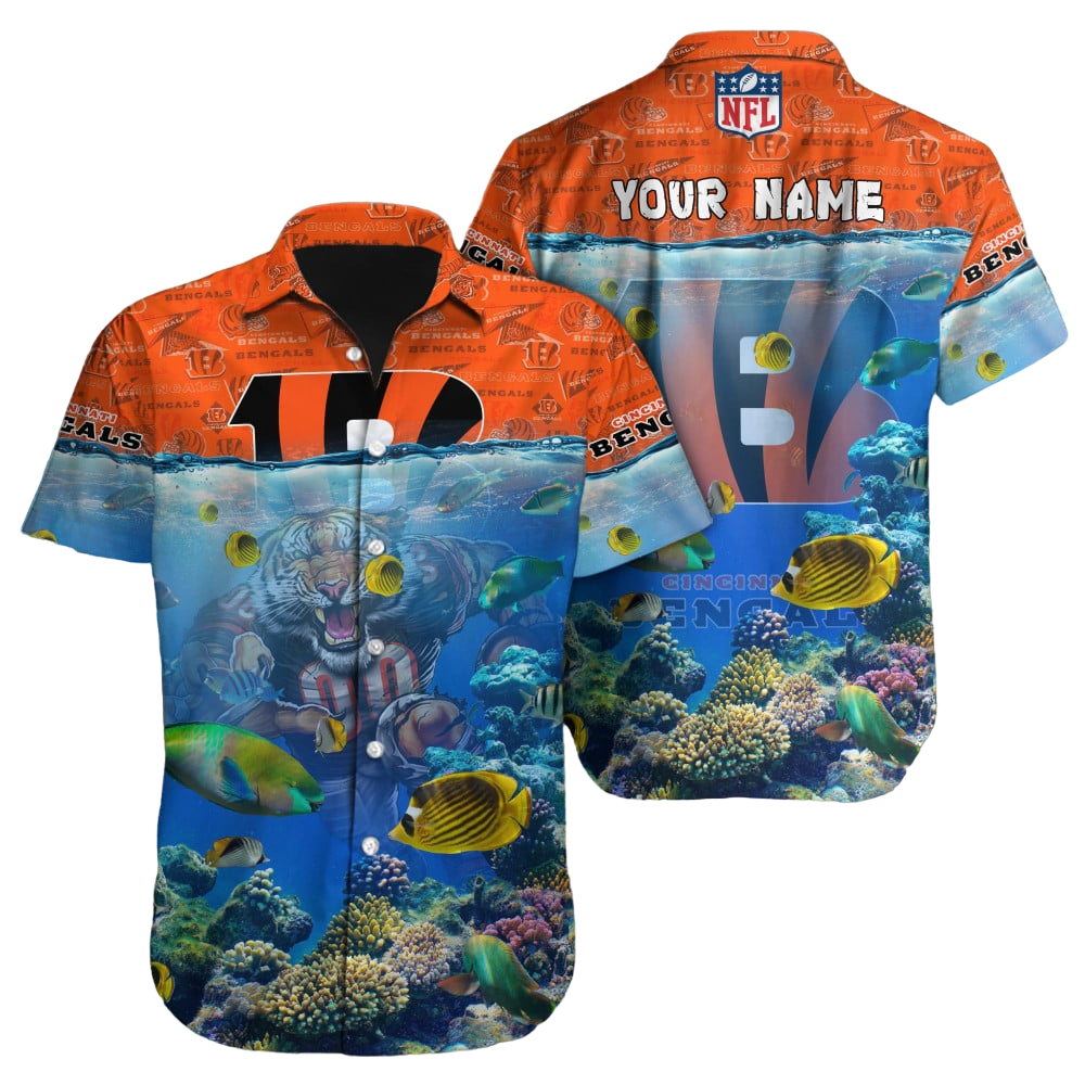 Cincinnati Bengals Hawaiian Shirt NFL Football Custom Hawaiian Shirt for Men Women Gift For Fans