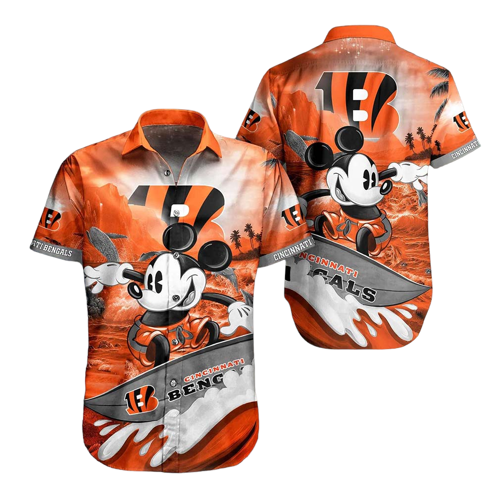 Cincinnati Bengals NFL Hawaiian Shirt Mickey Graphic 3D Printed Gift For Fans