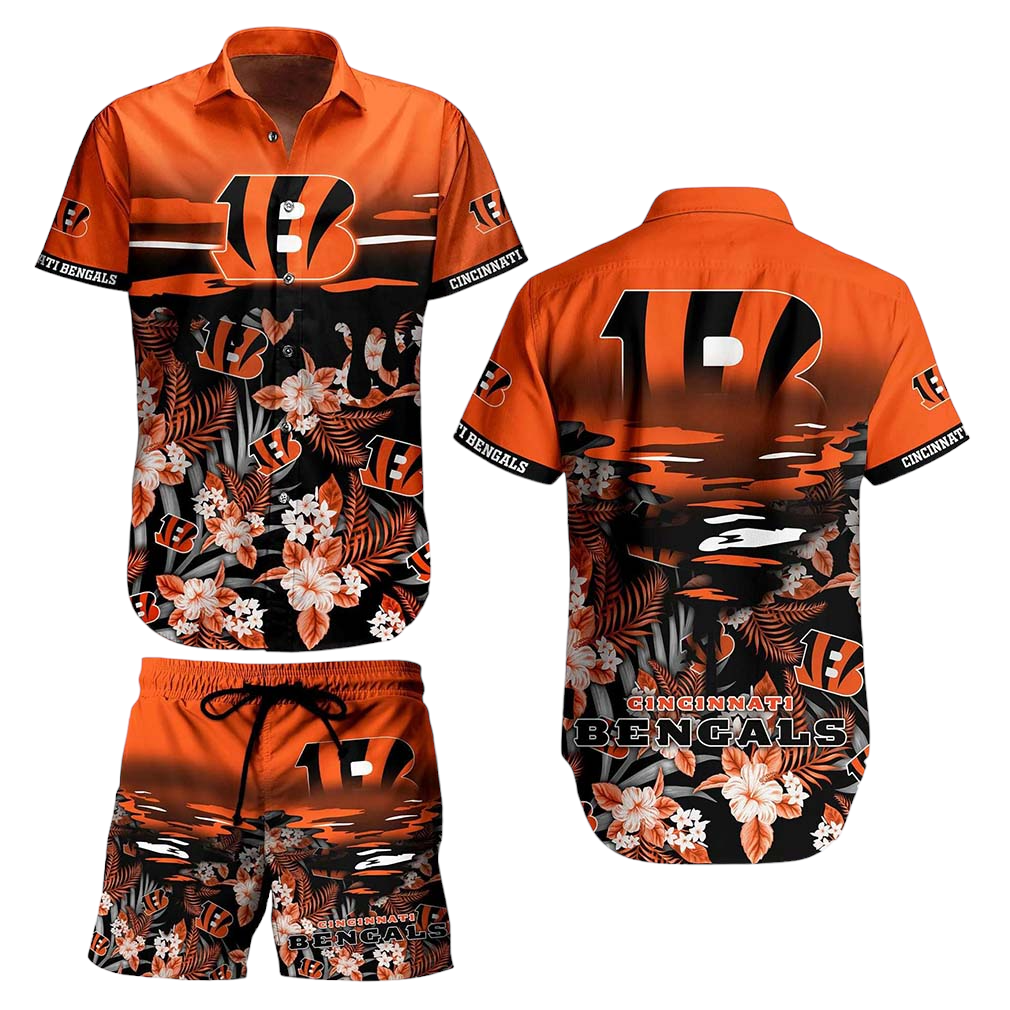 Cincinnati Bengals NFL Hawaiian Shirt And Short Tropical Pattern Beach Shirt New Gift For Best Fan