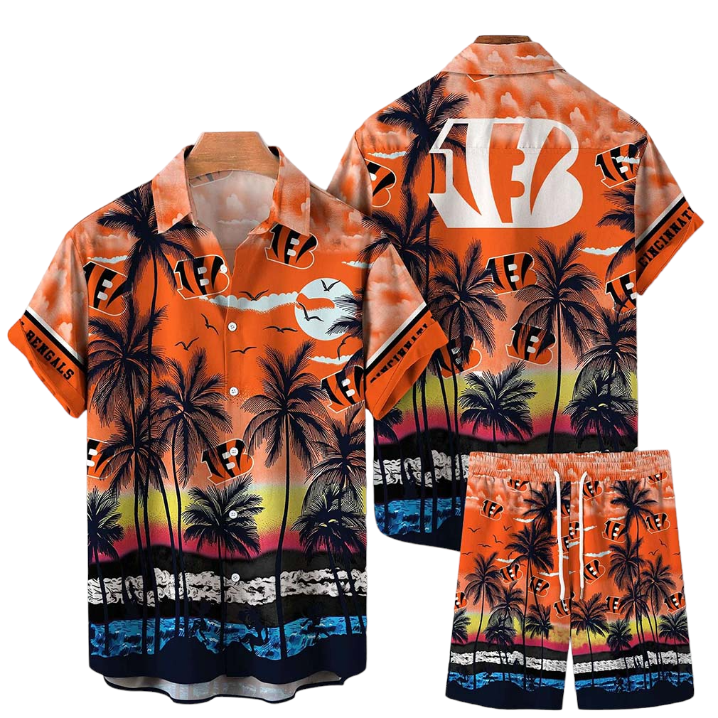 Cincinnati Bengals NFL Hawaiian Shirt And Short Tropical Pattern This Summer Shirt New Gift For Best Fan