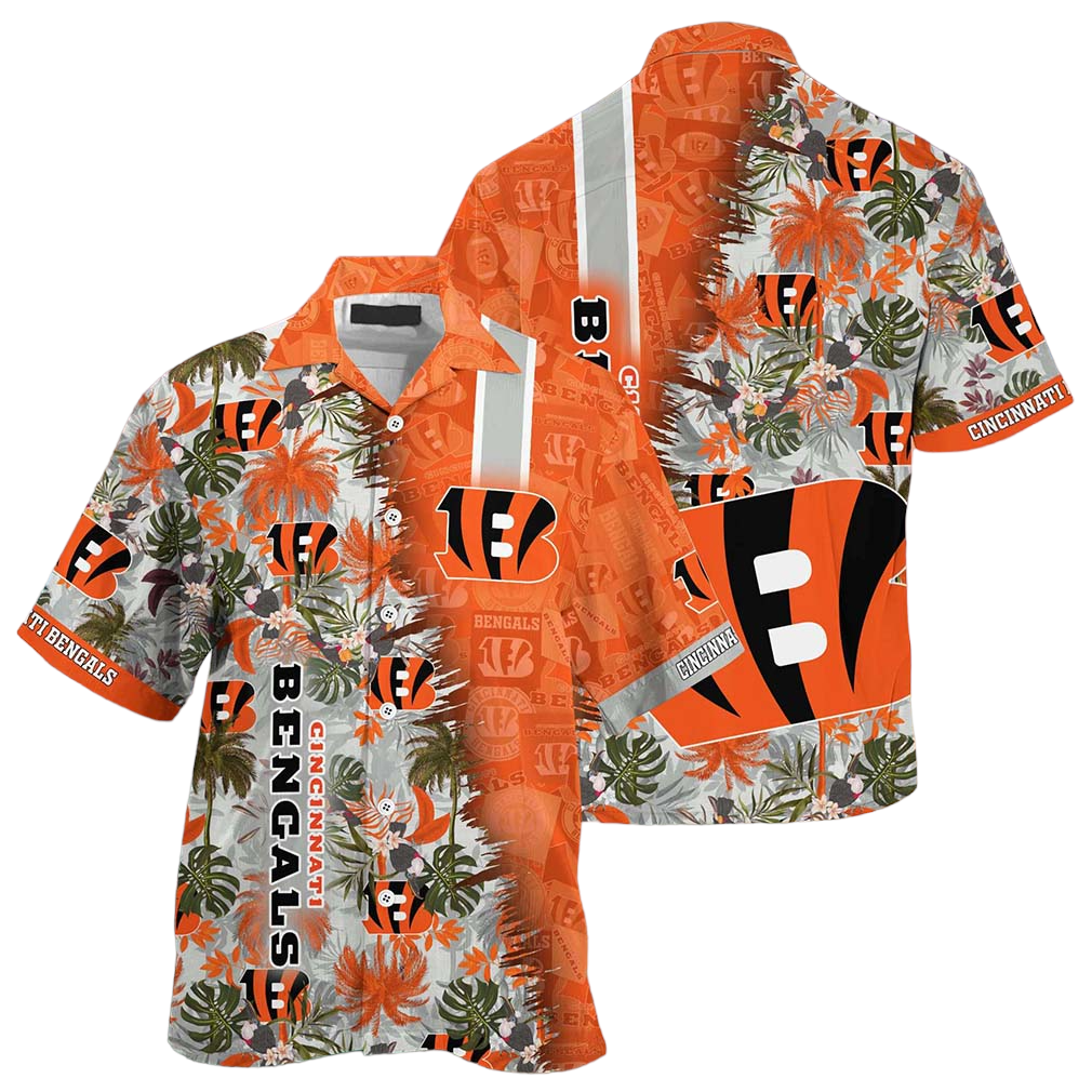 Cincinnati Bengals NFL Team Football Beach Shirt Summer Button Down Hawaiian Shirt Fan Ever