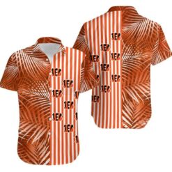 Cincinnati Bengals Palm Leaves And Stripes NFL Gift For Fan Hawaiian Shirt Aloha Shirt for Men Women