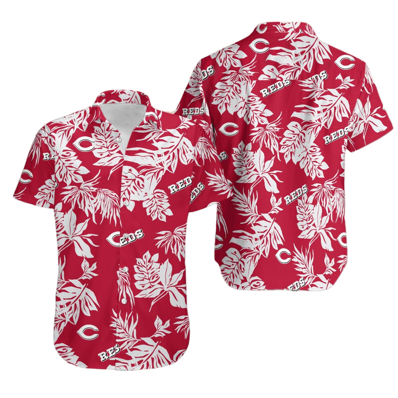 Cincinnati Reds Tropical Flower Short Sleeve Hawaiian Aloha Hawaiian Shirt Aloha Shirt for Men Womens Aloha Hawaiian Shirt Aloha Shirt for Men Womens