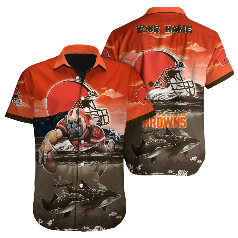 Cleveland Browns Hawaiian Shirt NFL Football Custom Hawaiian Shirt for Men Women Gift For Fans