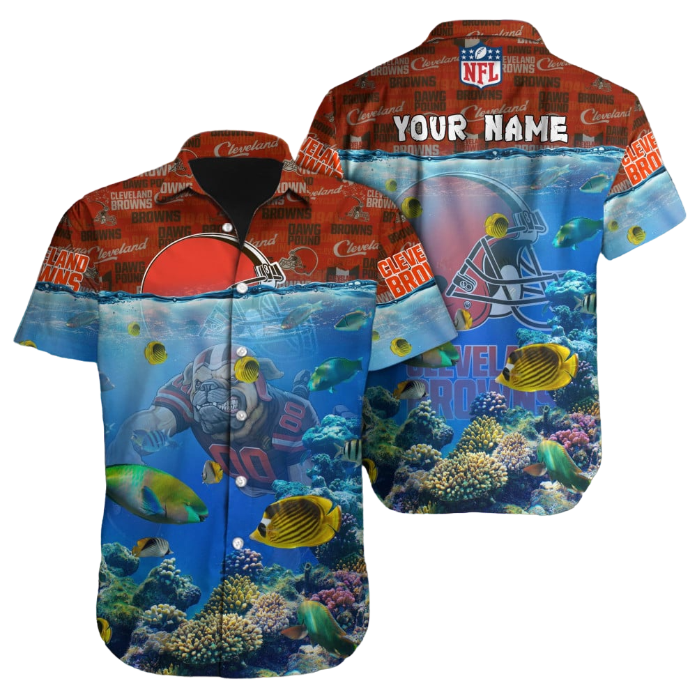 Cleveland Browns Hawaiian Shirt NFL Football Custom Hawaiian Shirt for Men Women Gift For Fans