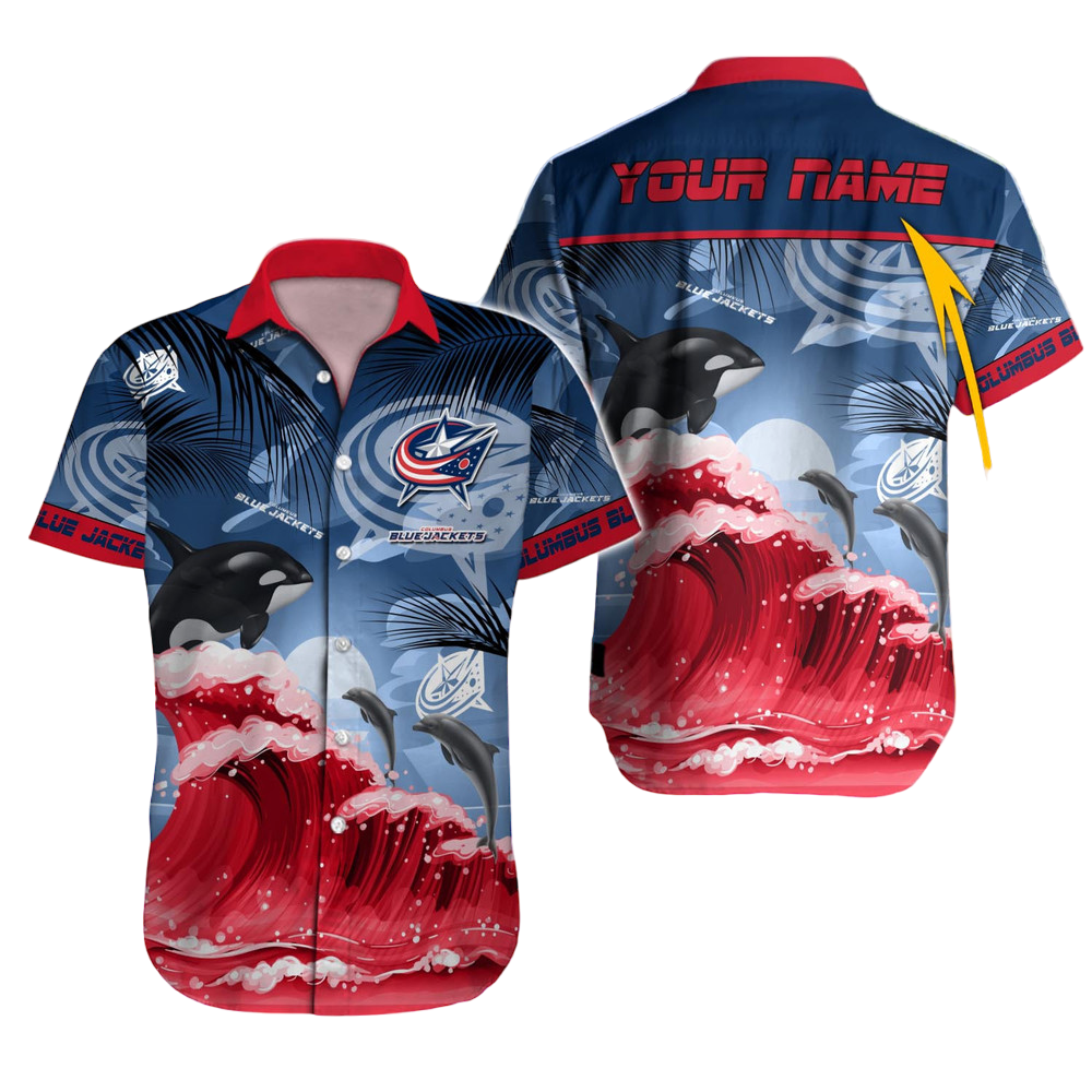 Columbus Blue Jackets NHL Hawaiian Shirt Custom Hawaii Shirt for Men Women Gift for Fans