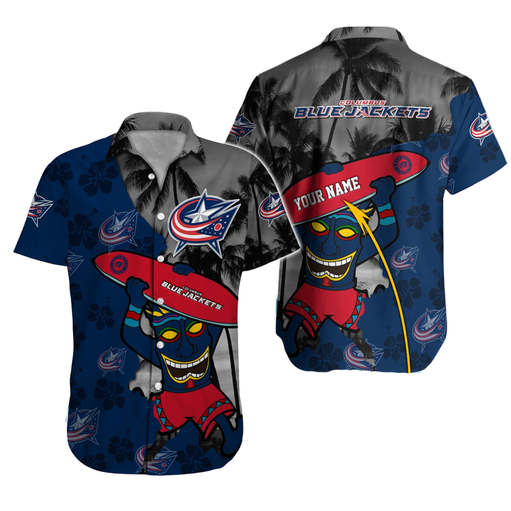 Columbus Blue Jackets NHL Hawaiian Shirt Custom Hawaii Shirt for Men Women Gift for Fans