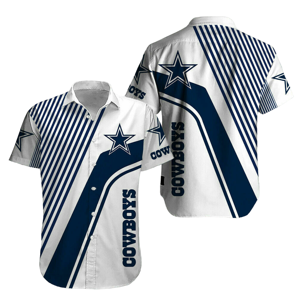 Dallas Cowboys Mens Button Up Hawaiian Shirts Summer Casual Blouses Football