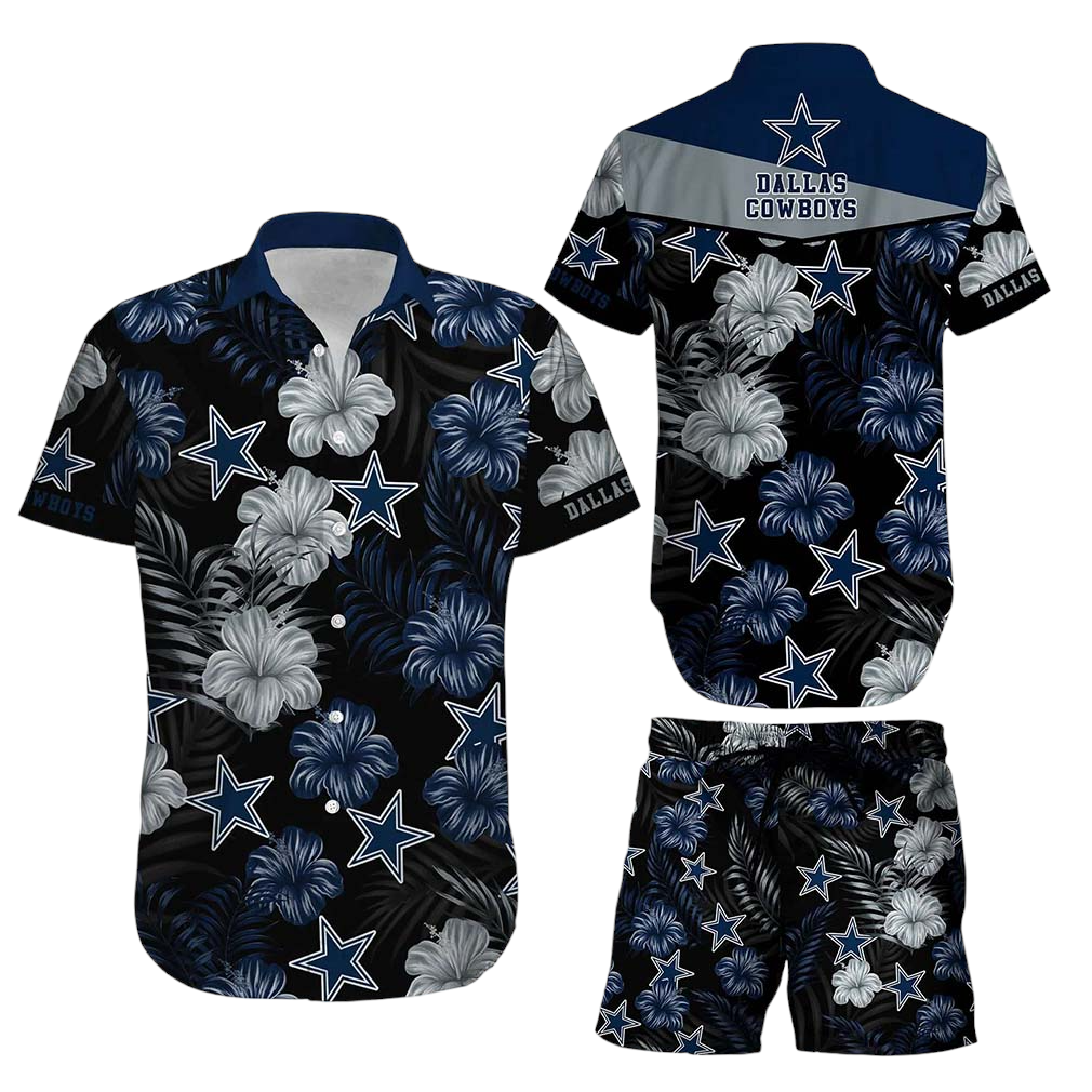 Dallas Cowboys NFL Football Hawaiian Shirt Short Summer With Flower Graphic Retro Sunset Hawaii