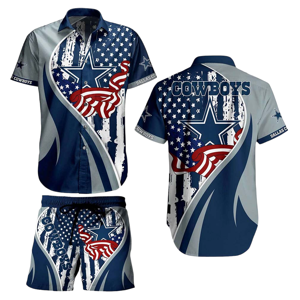 Dallas Cowboys NFL Hawaiian Shirt Vintage US Flag Graphic Summer Gift For Men Women Fan NFL