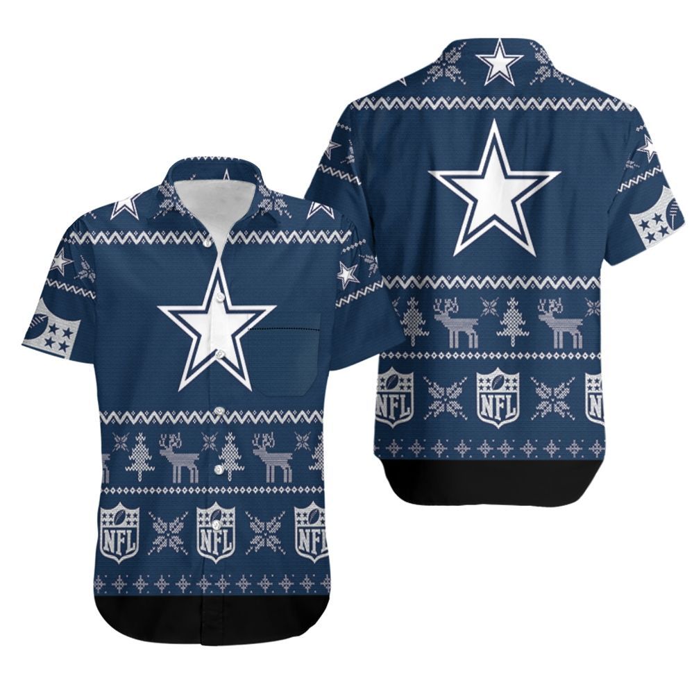 Dallas Cowboys Ugly Sweatshirt Christmas 3D Hawaiian Shirt Aloha Shirt for Men Women