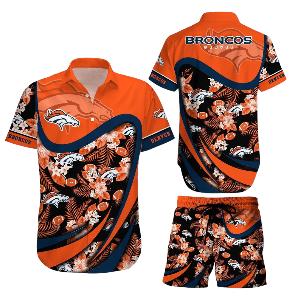 Denver Broncos NFL Hawaiian Shirt And Short Tropical Pattern Beach Shirt New Gift For Sports Fans