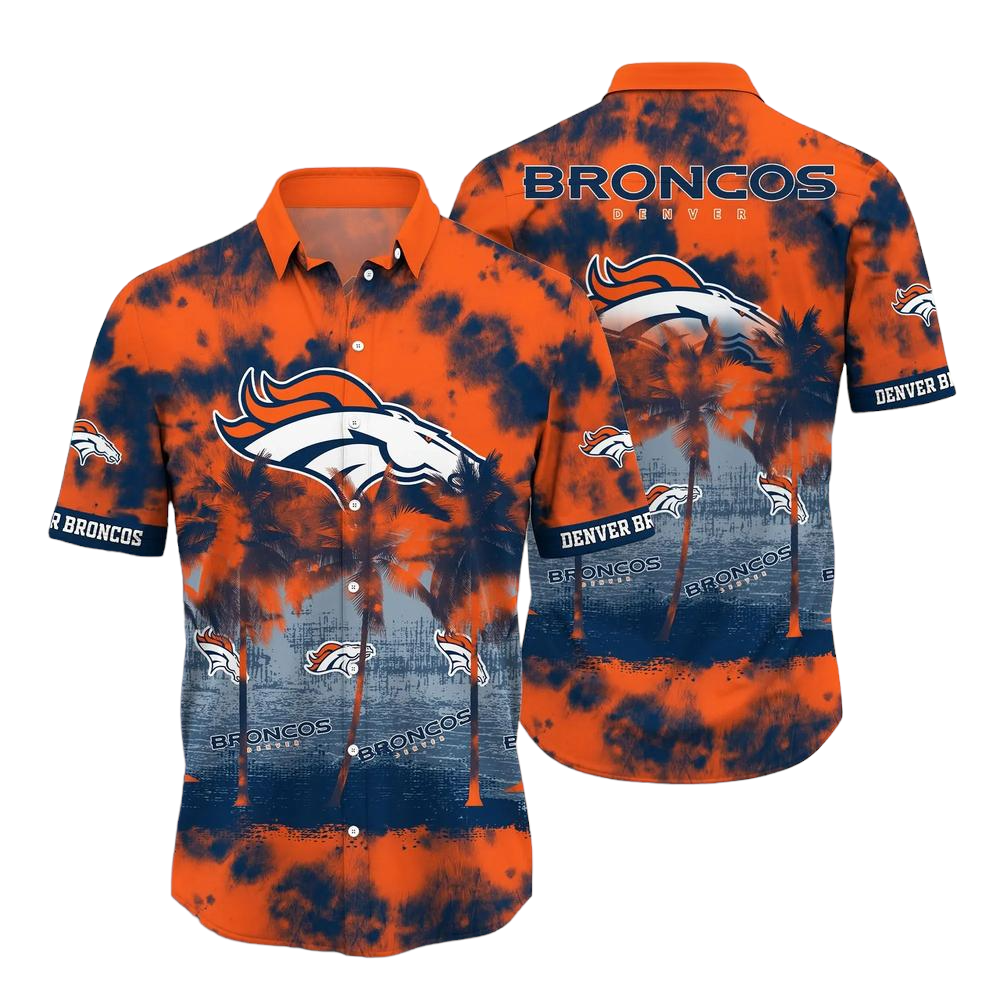 Denver Broncos NFL Hawaiian Shirt Tropical Pattern Graphic Short Sleeve Summer Gift For Fans