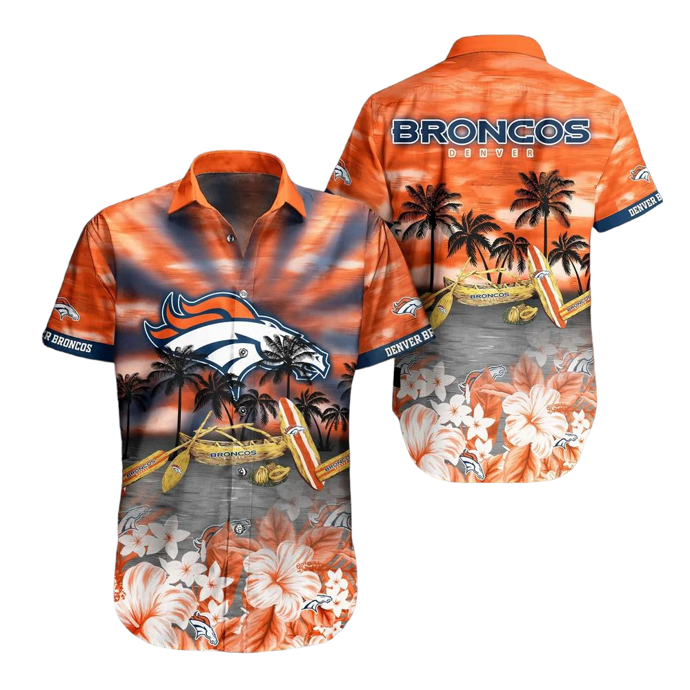 Denver Broncos NFL Hawaiian Shirt Tropical Pattern Summer For NFL Football Fans