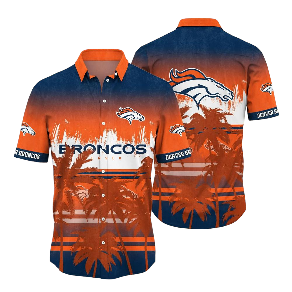 Denver Broncos NFL Summer Hawaiian Shirt Tropical Pattern Graphic For Sports Enthusiast