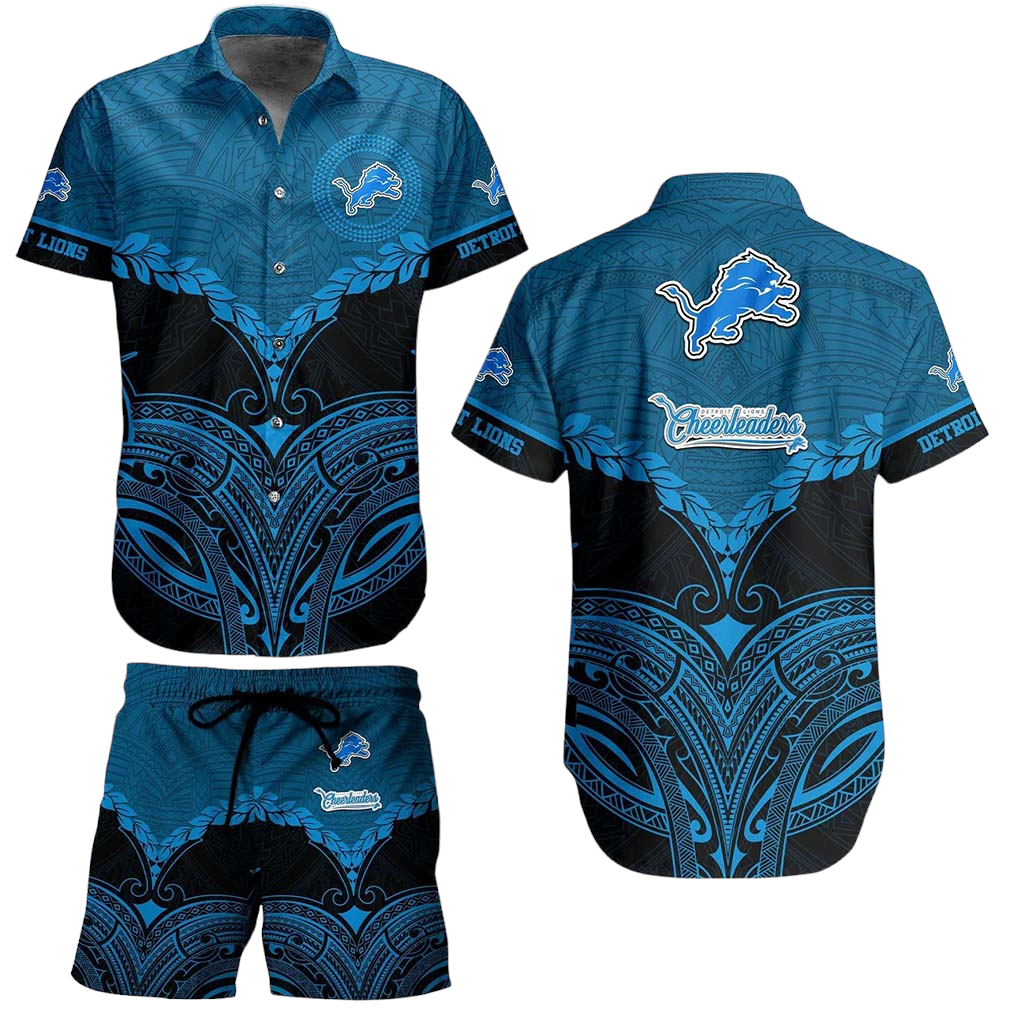 Detroit Lions Football NFL Hawaiian Shirt Polynesian Pattern New Summer Gift For Men Women Fans