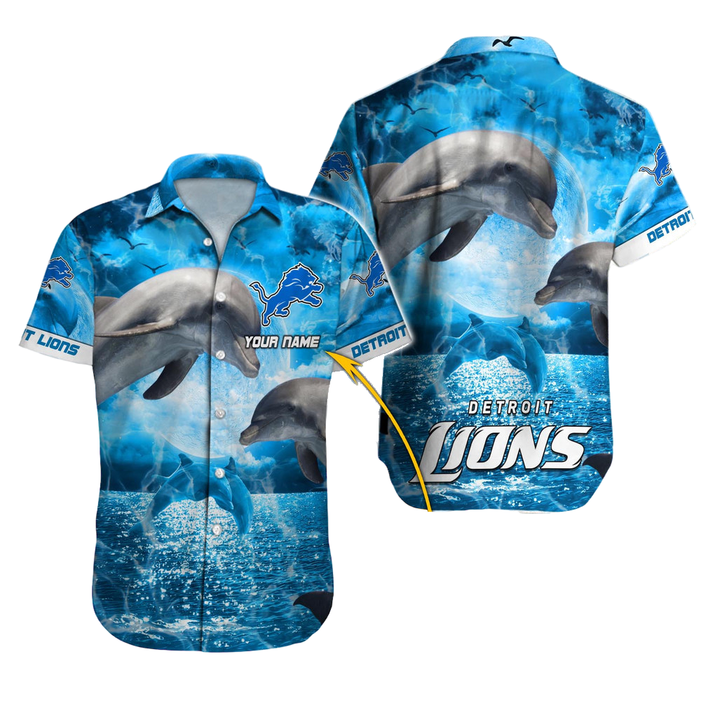 Detroit Lions Hawaiian Shirt NFL Football Custom Hawaiian Shirt for Men Women Gift For Fans