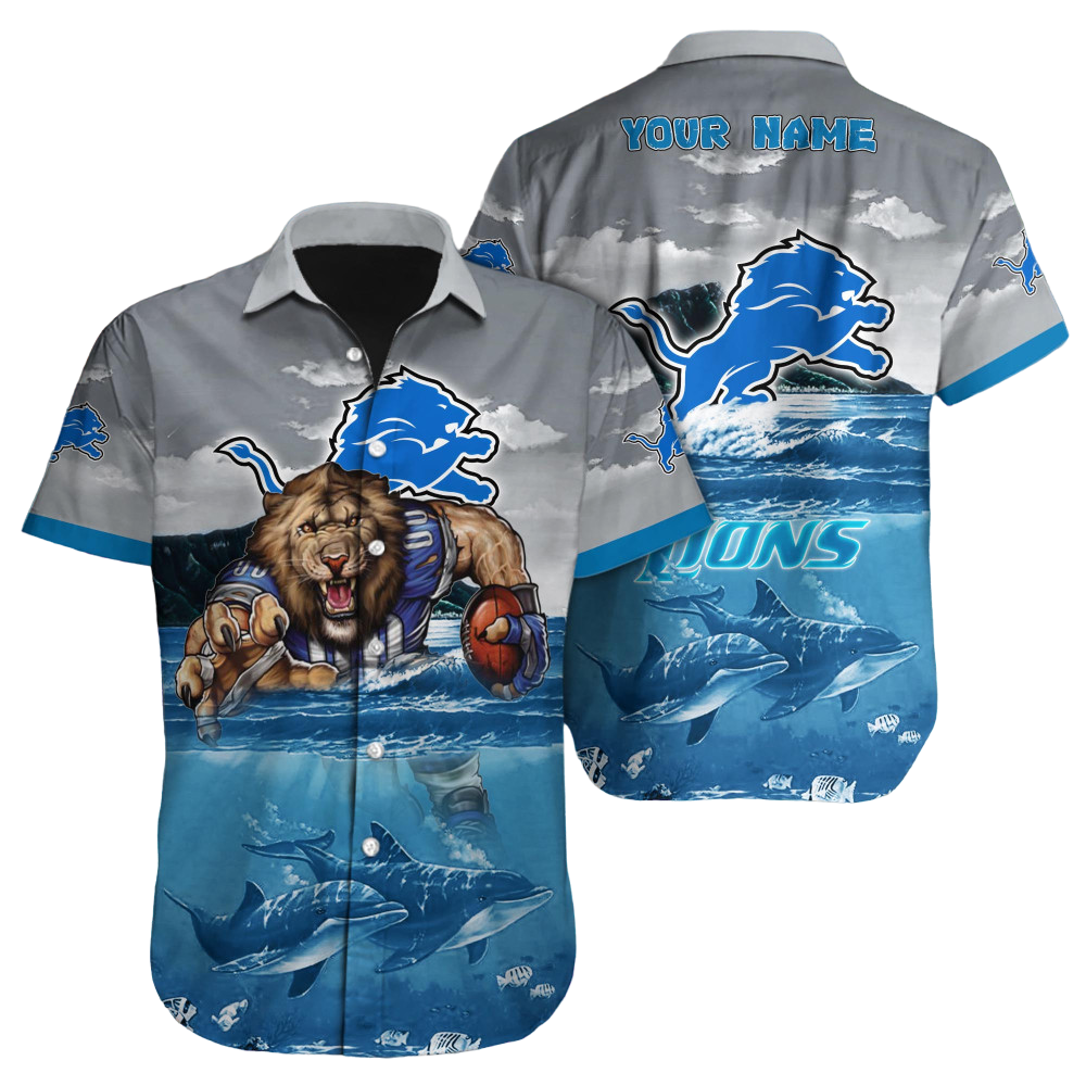 Detroit Lions Hawaiian Shirt NFL Football Custom Hawaiian Shirt for Men Women Gift For Fans