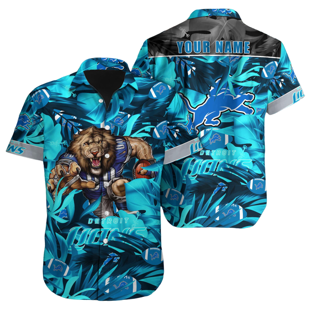 Detroit Lions Hawaiian Shirt NFL Football Custom Hawaiian Shirt for Men Women Gift For Fans