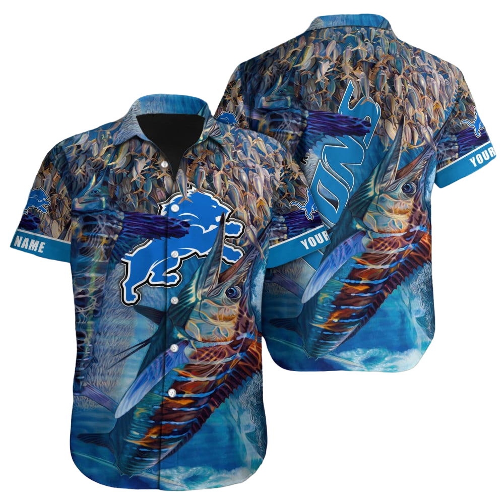Detroit Lions Hawaiian Shirt NFL Football Custom Hawaiian Shirt for Men Women Gift For Fans