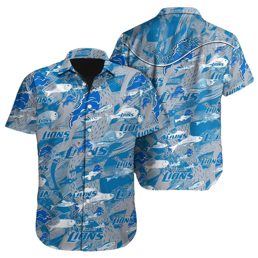 Detroit Lions Hawaiian Shirt NFL Football Custom Hawaiian Shirt for Men Women Gift For Fans