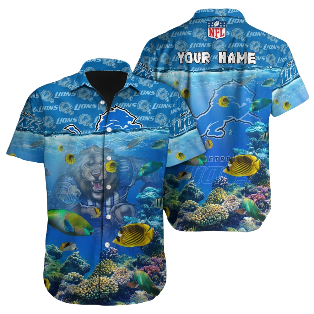 Detroit Lions Hawaiian Shirt NFL Football Custom Hawaiian Shirt for Men Women Gift For Fans