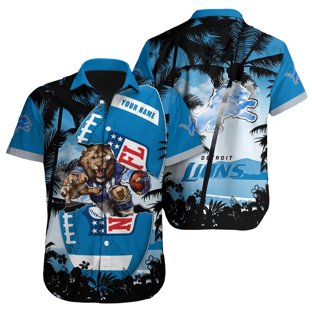 Detroit Lions Hawaiian Shirt NFL Football Custom Hawaiian Shirt for Men Women Gift For Fans