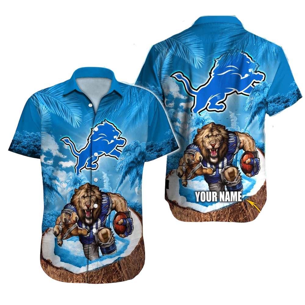 Detroit Lions Hawaiian Shirt NFL Football Custom Hawaiian Shirt for Men Women Gift For Fans