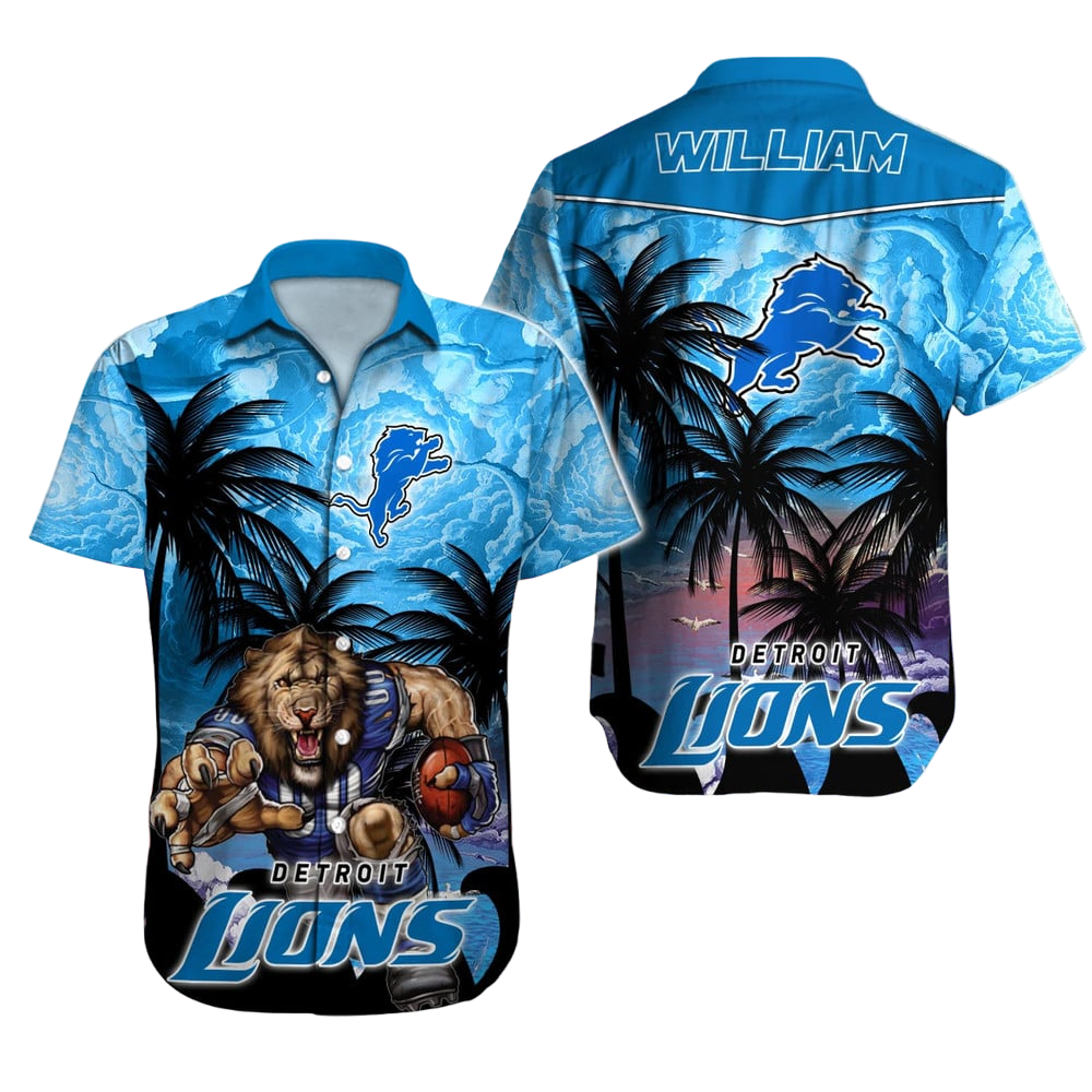 Detroit Lions Hawaiian Shirt NFL Football Custom Hawaiian Shirt for Men Women Gift For Fans