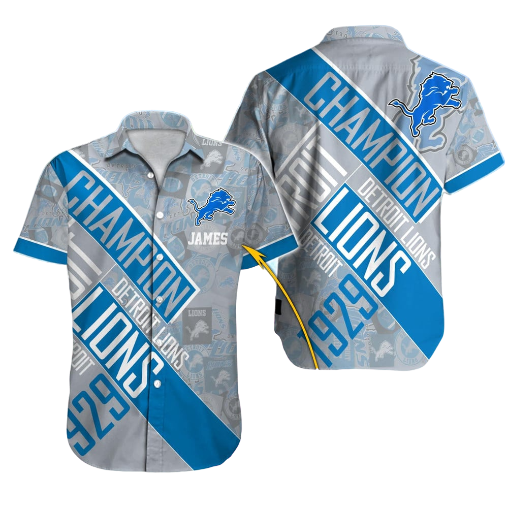 Detroit Lions Hawaiian Shirt NFL Football Custom Hawaiian Shirt for Men Women Gift For Fans