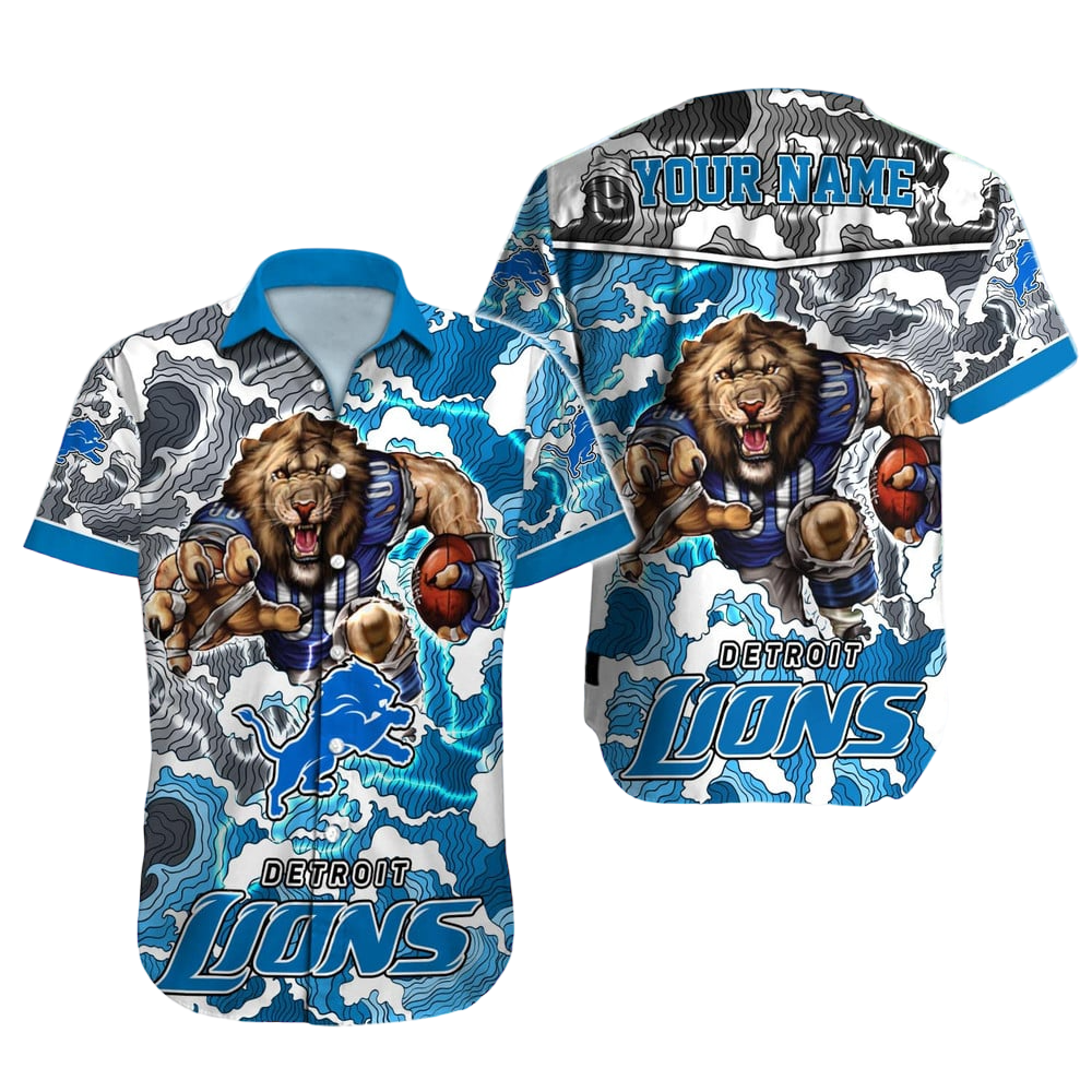 Detroit Lions Hawaiian Shirt NFL Football Custom Hawaiian Shirt for Men Women Gift For Fans