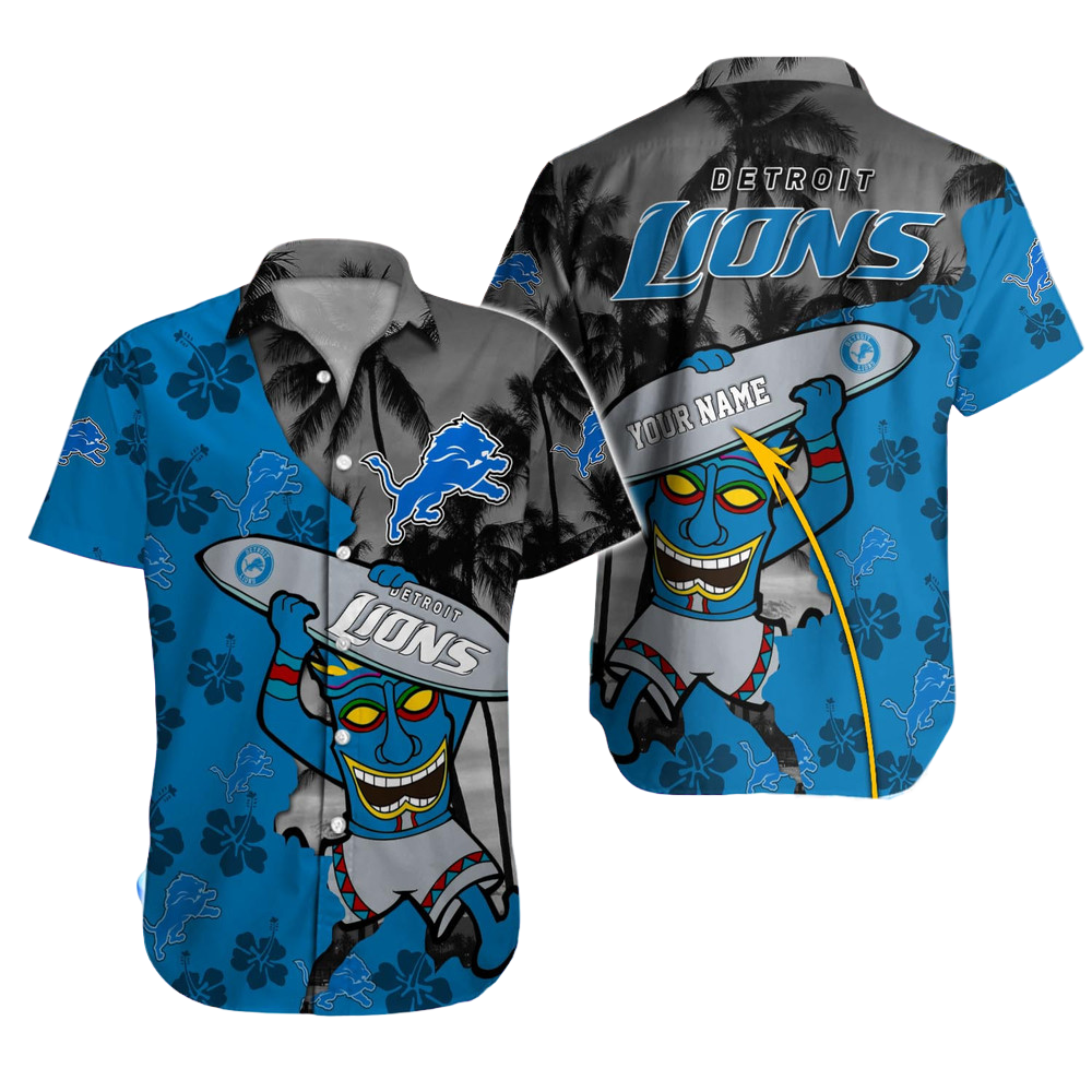 Detroit Lions Hawaiian Shirt NFL Football Custom Hawaiian Shirt for Men Women Gift For Fans