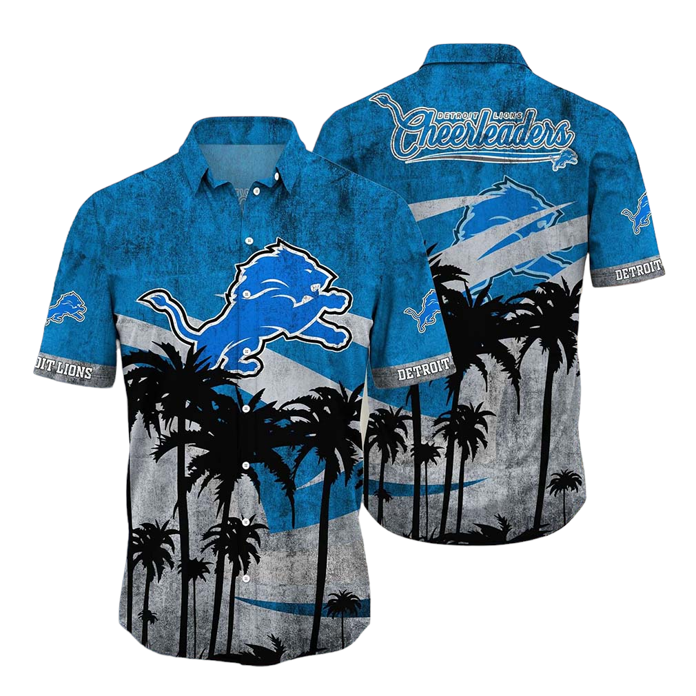 Detroit Lions NFL Hawaii Shirt Graphic Tropical Pattern Short Sleeve Hot Summer