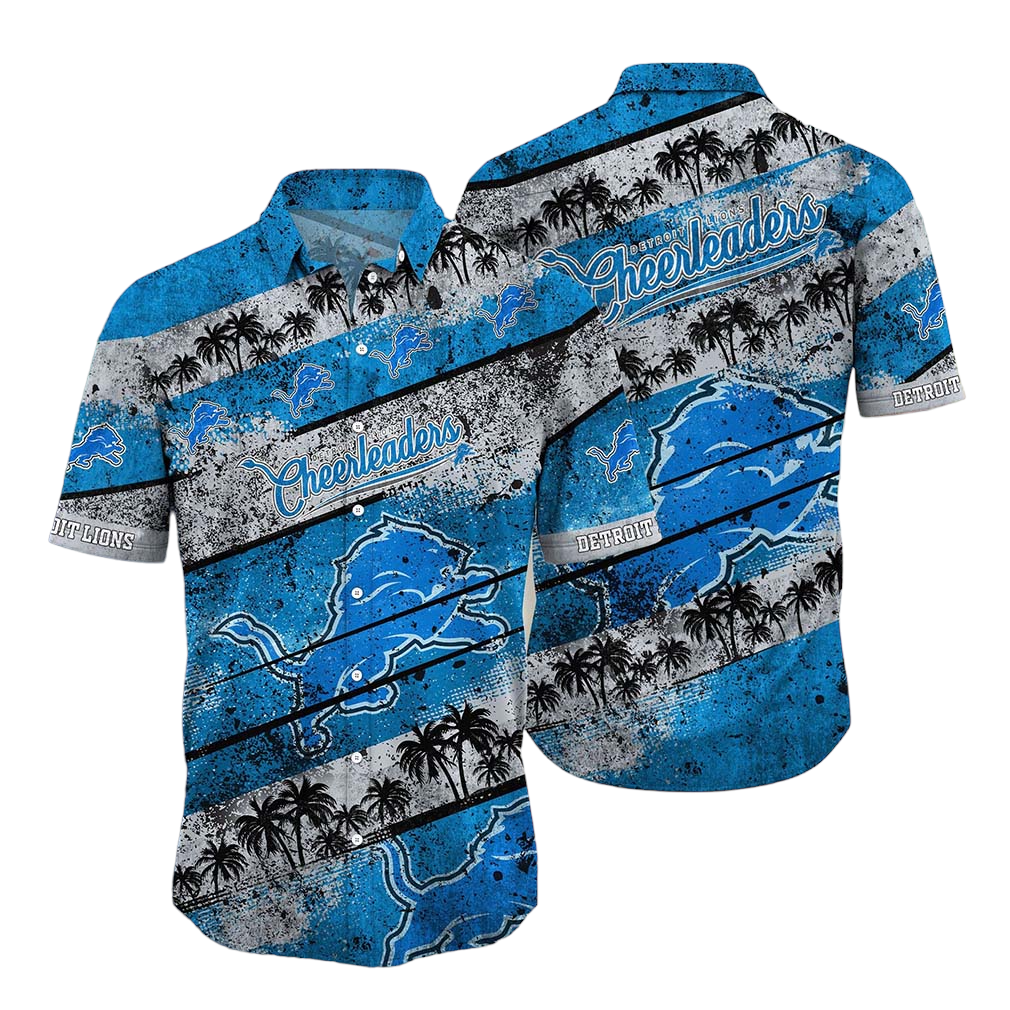 Detroit Lions NFL Hawaiian Shirt Graphic Tropical Pattern Short Sleeve Summer For Fans