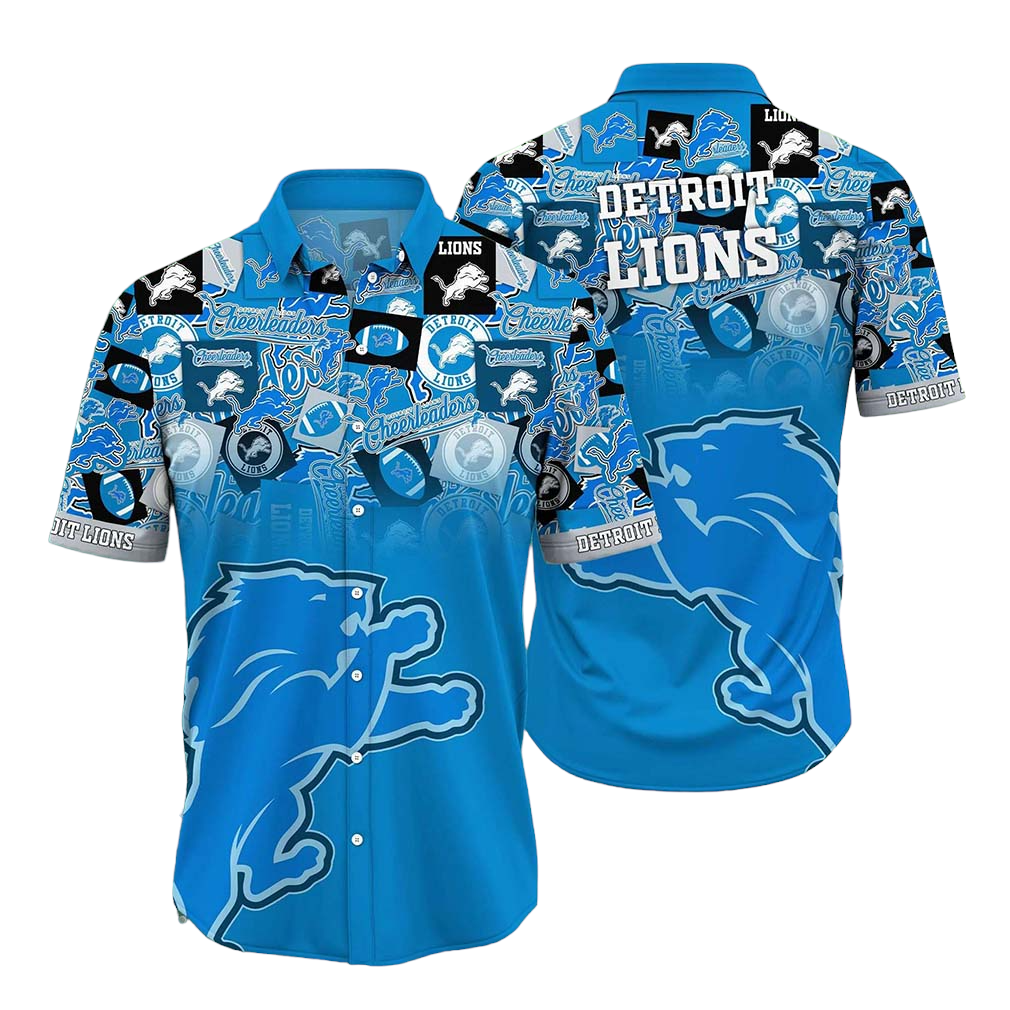 Detroit Lions NFL Hawaiian Shirt Trends Summer Short Sleeve Button Down Shirt For Sports Fans