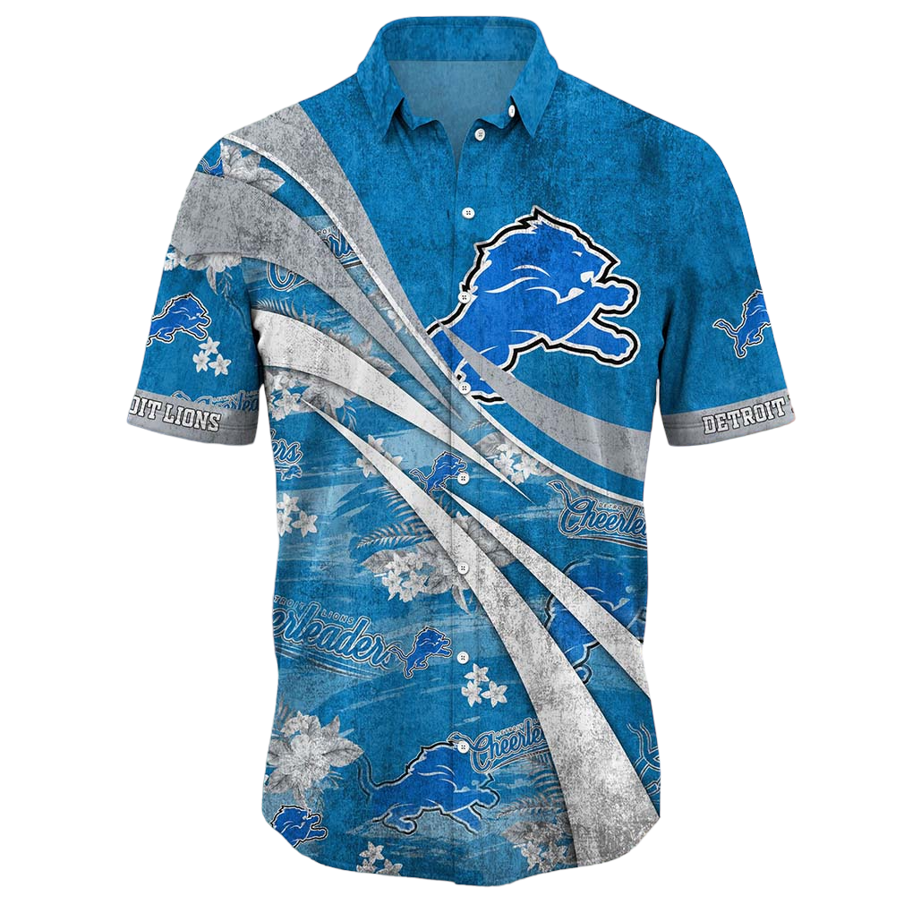 Detroit Lions NFL Summer Hawaiian Shirt Floral Pattern Graphic For Football NFL Enthusiast