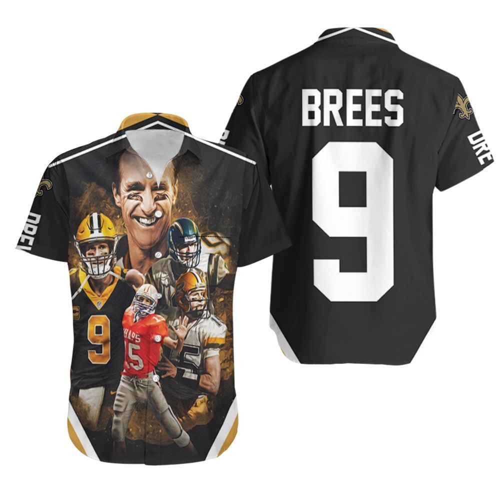 Drew Brees Ins New Orleans Saints Hawaiian Shirt Aloha Shirt for Men Women