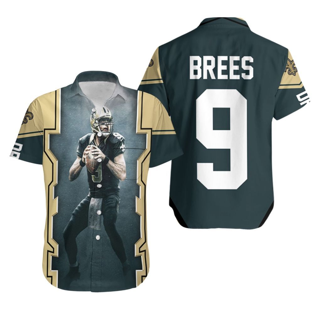 Drew Brees New Orleans Saints Dark Hawaiian Shirt Aloha Shirt for Men Women